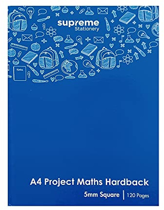 MS MY STATIONERY A4 inbunden anteckningsbok linjerad 5 mm fyrkanter projekt matematikbok 120 sidor (60 ark) 80 gsm papper - 2-pack