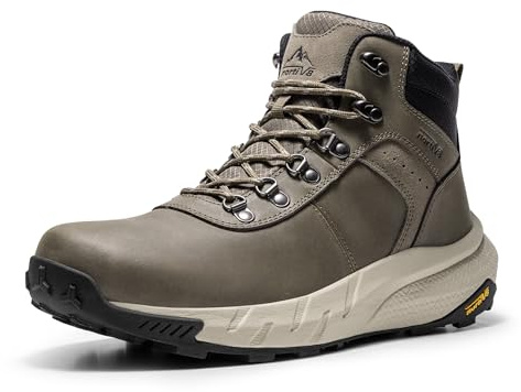 NORTIV 8 Herr Vattentäta vandringsskor,Rangers Mid Outdoor Walk Trail Stövlar, Oliv, 44.5 EU