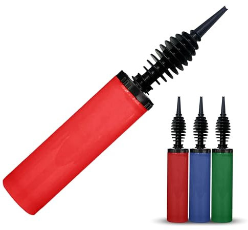 RMTech Balloon Pump, Inflator for Balloons, Toy Blower, Helium Pump, Foil and Confetti Professional Pumper, Manual Hand Pump, Dual Action Hand Air Pump for Balloons .(Red)