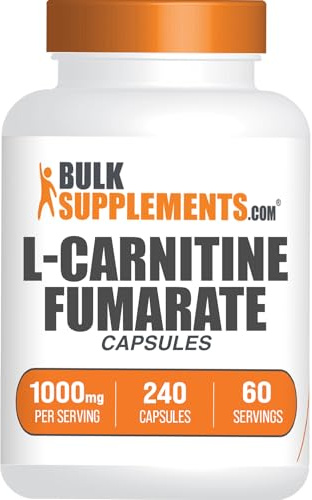 BulkSupplements.com L-Carnitine Fumarate Capsules - Carnitine Supplement, Nutritional Supplement - Gluten Free, 4 Capsules per Serving (1000mg), 240 Count (Pack of 1)