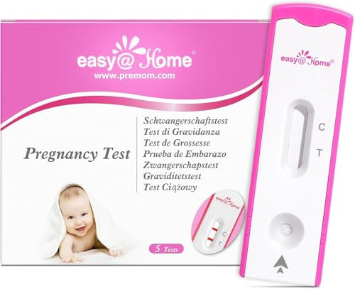 Easy@Home 5 Test di Gravidanza HCG Cassetta : Alta Sensibilità 10 mIU/mL - Risultati Rapidi in 5 Minuti