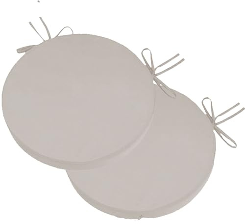 Set di 2/4 Cuscini Rotondi per Sedia Impermeabili da Esterno Patio da Giardino con lacci, for Cucina, Cuscini in Schiuma Antiscivolo, morbidi e Confortevoli, for Ufficio, Lavabili.(Color 2,2PCS_38*5CM