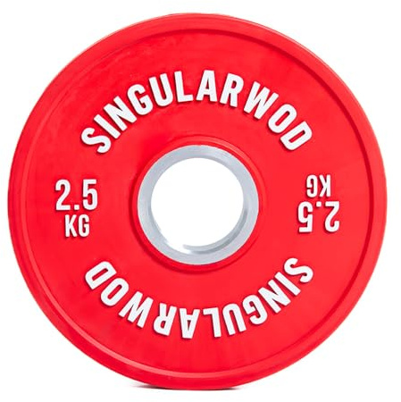 Disco Fraccional Training Croma SINGULARWOD. Disco Fraccional para Barras Olímpicas. (0,5 kg - 2,5 kg) Discos individuales para musculación. Disco 2,5 kg 50mm (Rojo)