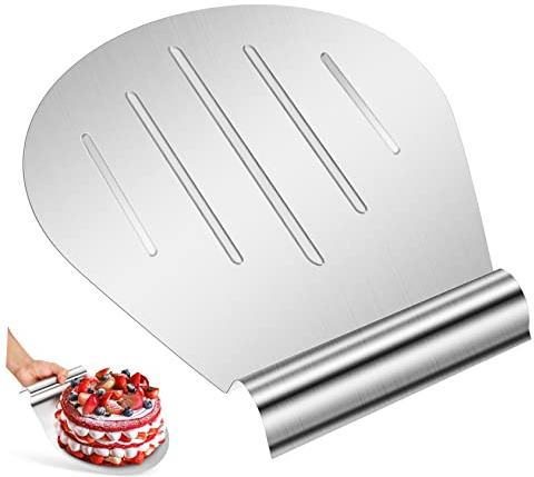 SOIMISS Levantador De Pasteles De Acero Inoxidable Para Transferir Pizza y Tartas, Pala Para Hornear Mango Ergonómico, Resistente y Fácil De Limpiar, Uso Profesional Cocina