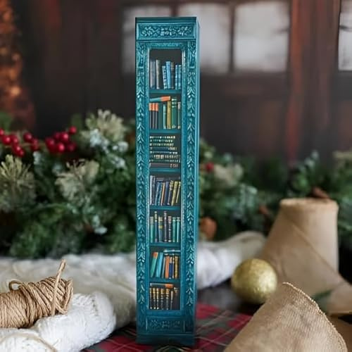 Calendrier de l'Avent littéraire – READVENT avec 25 mini classiques, surprise quotidienne, design vintage et contenu bonus – Décoration de Noël élégante pour les amateurs de livres (bleu)