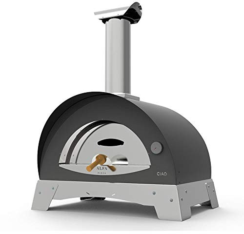 Horno de Leña para exterior Cocina directa de acero Alfa Pizza Ciao M Top Gris