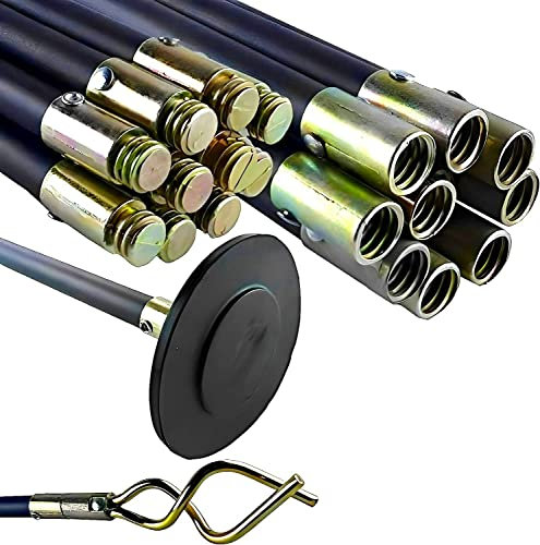 Unibos | Universal Drain Rod Set | Professional Drain Unblocker | Brass Rod Connectors | Polypropylene Rod | Drain Unblocker Tool | Drain Auger, Plunger & Worm Screw | 12pcs