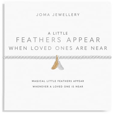 Joma Jewellery A LITTLE FEATHERS APPEAR WHEN LOVED ONES ARE NEAR Silver Bracelet | 17.5cm stretch