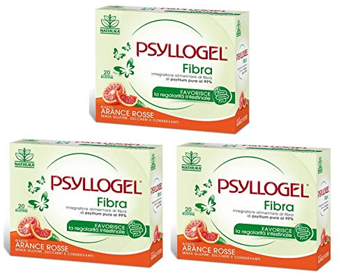 Psyllogel BUYFARMA PROMO PACK 3X 99% Pure Fibre de Psyllium Saveur Orange Sanguine Favorise la Régularité Intestinale 60 Sachets + CADEAU GRATUIT SURPRISE