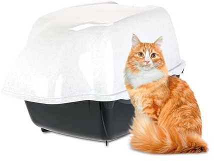 Ferplast Katzentoilette mit Deckel, für Outdoor, Katzenklo gloße Katzen, mit zwei Aktivkohlefiltern gegen schlechte Gerüche, Schwingtür und Griff, 50 x 66 x h 47 cm.