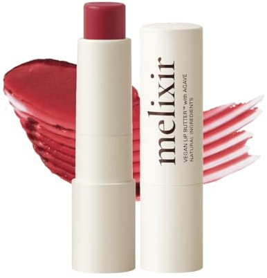 Melixir Vegan Lip Butter (12 Colors), Hydrating Tinted Lip Balm Stick, Petrolatum-Free, Plant-Based Korean Lip Care, Moisturizes Dry Lips With Shea Butter, Sheer & Natural Finish - #10 Flutter