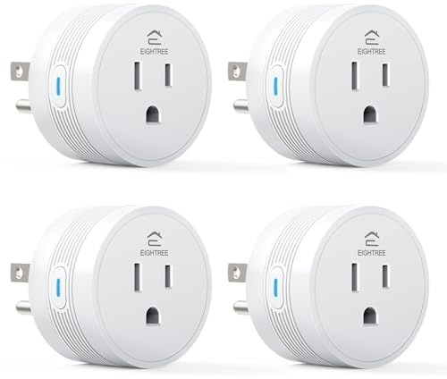 EIGHTREE 15A Smart Plug, Wi-Fi & Bluetooth Smart Outlet for High-Power Home Appliances, Works with Alexa & Google Home, Easy Setup, Timer & Remote Control, FCC & ETL Certified, 2.4GHz Wi-Fi Only