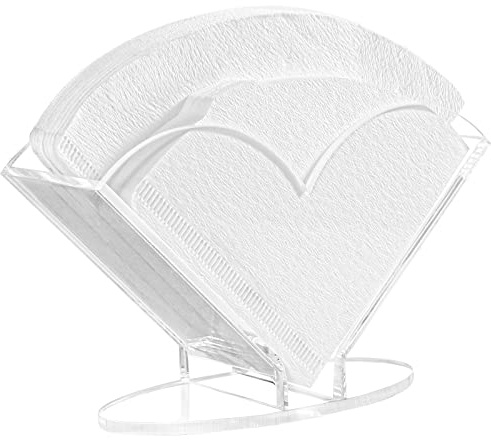 Kamehame V60 Filter Holder, Clear Acrylic Coffee Paper Storage Container Rack for V60 Coffee Filters