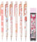 Zngou 6Pcs Cute Mechanical Pencil Set 0.5mm HB Automatic Pencil Pink Mechanical Pencil Architecture Propelling Pencil Refillable Pencil for Girls Student Art School Drawing Writing Sketching