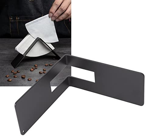 Cyrank Coffee Filter Holder, Stainless Steel Black, Cone Coffee Filter Paper Holder, Storage Container Dispenser Rack, 1 Count