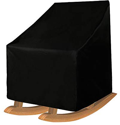 Garden Chair Covers Patio Rocking Chair Cover Waterproof Oxford Fabric Heavy Duty Reclining Furniture Protective Cover for Outdoor 99 x 83 x 70cm (Black)