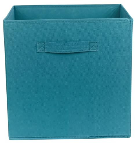 URBNLIVING 4 Pcs Foldable Fabric Cube Storage Boxes Collapsible Folding Box Fabric Cubes Organisers for Kids Playroom Toys Magazines Nursery Items Clothes Art & Craft Supplies
