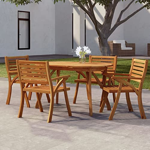 Jiangboyue-363306 Table de jardin en bois massif d'acacia 150 x 90 x 75 cm