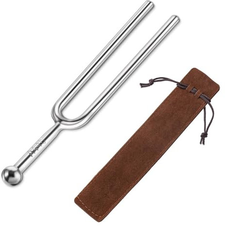 EUYKQNOI 1 Stück Stimmgabel 440 hz, 440 Hz Stimmgabel aus Edelstahl, Mit Fleece-Kordelzugtasche, Für Standard-Instrumente, Geigen, Gitarren Tuner-Equipment