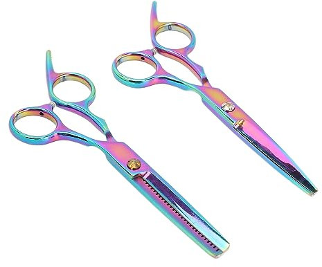 2 pezzi forbici per tagliare i capelli in acciaio inossidabile ad alta affilatura forbici per sfoltire i capelli lisci per la famiglia barbiere professionisti