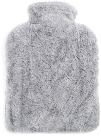 Bouillotte de qualité supérieure avec housse en fourrure synthétique douce - 2000 ml - Bouillotte en caoutchouc naturel pour des moments douillets - Sac à eau chaude anti-fuite - Cadeau pour petite