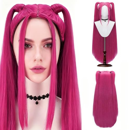 Peluca De Cazador Para Niños, Pelucas Largas Trenzadas Moradas, Peluca De Cosplay De Anime Dem0n, Trenzas Moradas Accesorio Realista Para Halloween Y Carnaval