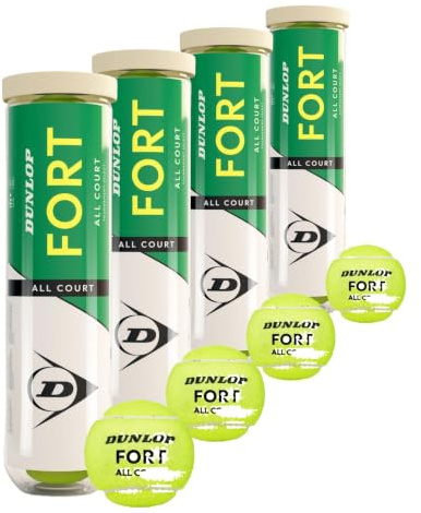 DUNLOP Fort All Court TS tennis ball - for sand, hard court and grass (4 balls)