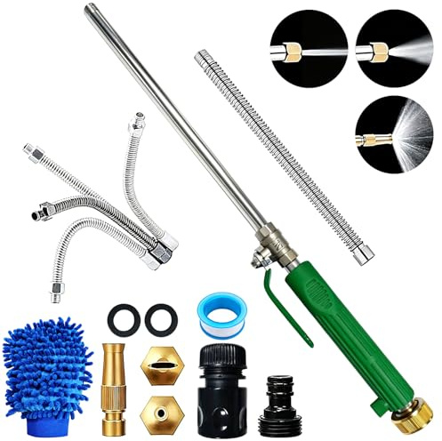 Lancia per Tubo Acqua, FainFun Pressure Washer, Pistola Acqua Alta Pressione, Getto d Acqua per Pulizia ad Alta Pressione, Pulitore ad Alta Pressione, Bacchetta Idropulitrice (Verde)