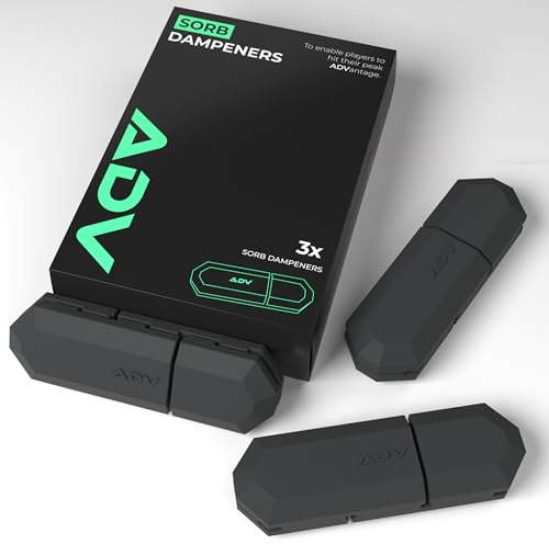 ADV Tennis Dampener with Custom Feel, Racket Shock Absorber to Reduce Vibration and Stay on The Racket, Engineered Poly-Silicone Tennis Racket Dampener, Black, Sorb 3-Pack…