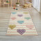 Teppich-Traum Kinderteppich Herzen Kinderzimmerteppich Mädchen in rosa lila grün Größe 80x150 cm