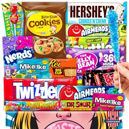 JUMBO USA Original BOX | 21 pièces | American Candy | Importation des USA | Boîte à goûter | Boîte pleine de produits phares | Anniversaire | Cadeau | Cheatday | Candy & Bar ®