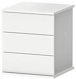 MUEBLES PITARCH | Mesita de Noche 3 Cajones con guías metálicas Dormitorio, Blanca, 48,5x41x40cm (Alto x Ancho x Fondo) Cajonera pequeña, Moderna, Modelo Dana