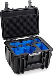 B&W Transportkoffer Outdoor für DJI Mini 4 Pro Drohne und Fly More Combo - Type 2000 Schwarz - wasserdicht nach IP67 Zertifizierung, staubsicher, bruchsicher und unverwüstlich