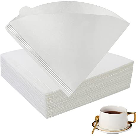 Coffee Filter Paper, Size 02, Set of 200, Natural Disposable Coffee Filters, Cone Paper Filters for Coffee Dripper & Pour Over Coffee Maker (White)