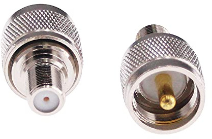 RFaha 2pcs UHF Male PL259 PL-259 to F Female RF Coax Adapter UHF to F Coaxial Connector for TV Antenna, RG-6 Cable, Wireless LAN Devices, Wi-Fi Radios External Antenna(F48-2)