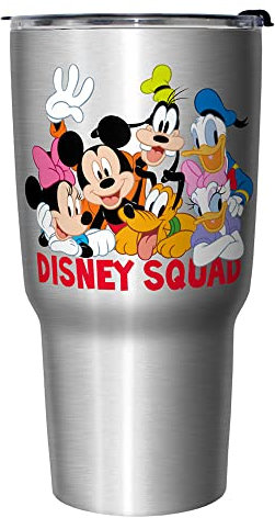 Disney Squad - Bicchieri Termici, Tazza da viaggio isolata in acciaio INOX, 765 ml, multicolore