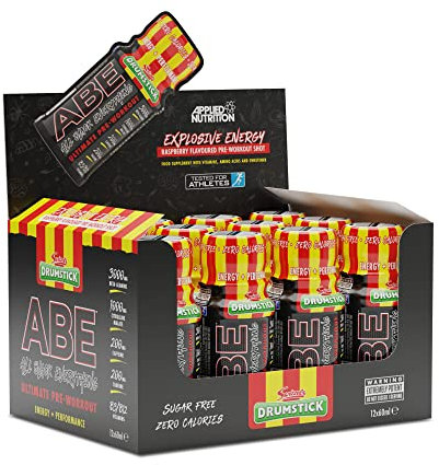 Applied Nutrition ABE Pre Workout Shot - All Black Everything Pre Workout Energy Shots, Physical Performance with Citrulline, Beta Alanine, Caffeine (Box 12 Units x 60ml) (Drumstick)