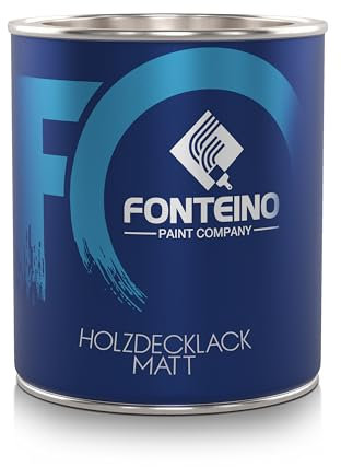 Fonteino Holzfarbe Holzschutzfarbe Holzlack Wetterschutzfarbe Holz Deckfarbe Matt - Silbergrau 750ml