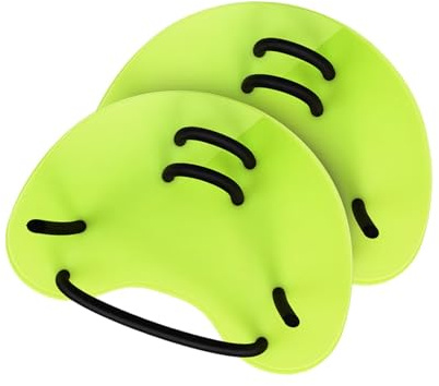 kowaku Swimming Hand Paddles, Swim Training Hand Paddles Gloves with Adjustable Strap, Swim Paddles for Adult Kids, Green