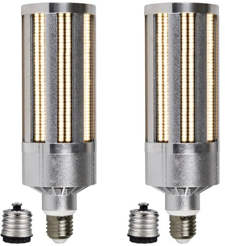 TPMAFF 2er-Pack LED-Maislicht, 120 Watt, 14400 Lumen (800-Watt-Äquivalent), E26/E27-Glühbirne mit E39/E40-Adapter, LED-Lichtquelle für gewerbliche Beleuchtung, 100–277 V Wechselstrom, Nicht dimmbar