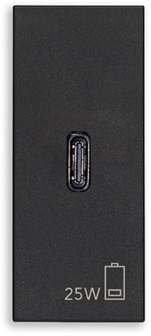 Vimar 30292.C25G Linea Fuente de alimentación USB de 25W para dispositivos electrónicos, salida USB C, tecnología Power Delivery