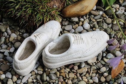 Posiwio 1 Paar Pflanz-Schuhe aus Zement, Garten-Deko Pflanzschuhe, 30 x 11,5 x H 14cm