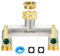 iBamso Garden Hose Splitter, 2 Way Faucet Splitter, Heavy Duty Brass 3/4 Faucet Splitter Hose Adapter, Extended Metal Handle Tap Connector with On/Off Valves, Water Splitter for Home Garden Outdoor
