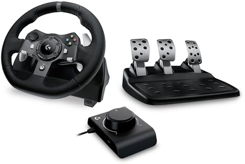 Logitech G G920 Volante e pedali per Xbox Serie X|S, Xbox One, PC/Mac + adattatore da corsa per volante e pedali PRO Racing, Driving Force Shifter, RS Shifter e freno a mano - Nero