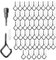 Osuter Ganci a Vite, 50 Pezzi Occhielli a Vite,Viti Con Occhielli a Vite,Gancio Soffitto,Ganci Nero Per Viti,Gancio a Vite in Acciaio Inox,Ganci a Vite Senza Fine,Gancio Lampadario(60mm)