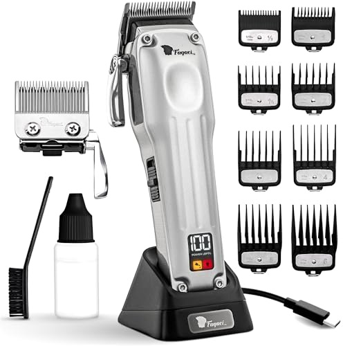 Fagaci Haarschneidemaschine Profi Mit Überlegene Präzision, 5-Fach Längere Schärfe Haarschneider Herren Akku Mit 2 Klingen: Fade & Taper, Professionelle Haarschneider Mit Bürstenloser Motor