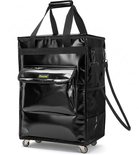 BALEINE Reusable Grocery Bag on Wheels, Foldable Rolling Tote Bag