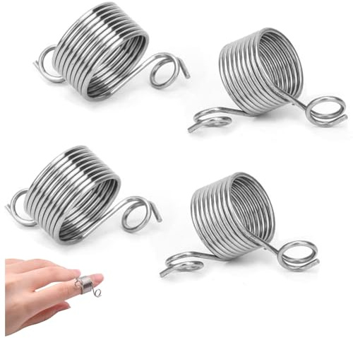 Funngy Boucle à Tricoter Crochet,4 PCS Bague Crochet Doigt Réglable en Acier Inoxydable avec Anneau Marqueur Guide de Fil et Dé à Coudre Accessoire Complet pour Tricot Crochets et Couture