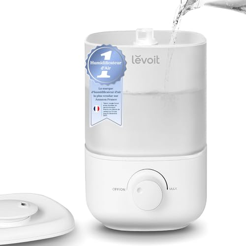 Levoit Umidificatore Ambiente Bambini, fino a 25 Ore, Umidificatore Silenzioso da 23 dB per Camera da Letto, Top Fill Umidificatore con Ugello a 360° per Piante, Spegnimento Automatico, 17W