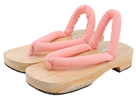 Holibanna Women Japanese Traditional Clogs Geta Sandals Kimono Wooden Clogs Slippers Sandals 1 Pair